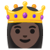 👸🏿 princess: dark skin tone display on Google